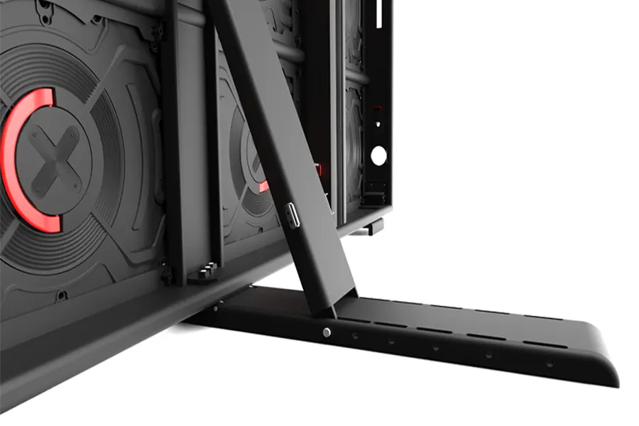 Adhaiwell adjustable angle aluminum profile LED stadium perimeter display with multi-angle bracket, supporting 90°–180° flexible installation for wide viewing coverage in professional football stadiums and sports arenas