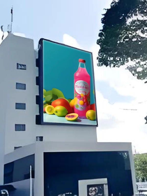 Adhaiwell high-performance industrial-grade aluminum profile outdoor LED display installed on building facade for commercial advertising