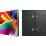 ockable outdoor LED display steel cabinet with cooling vents for outdoor advertising.