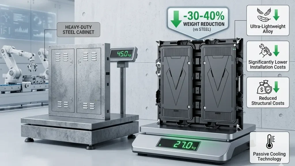 Ultra-Lightweight Aluminum LED Cabinet vs. Heavy-Duty Steel Cabinet Comparison