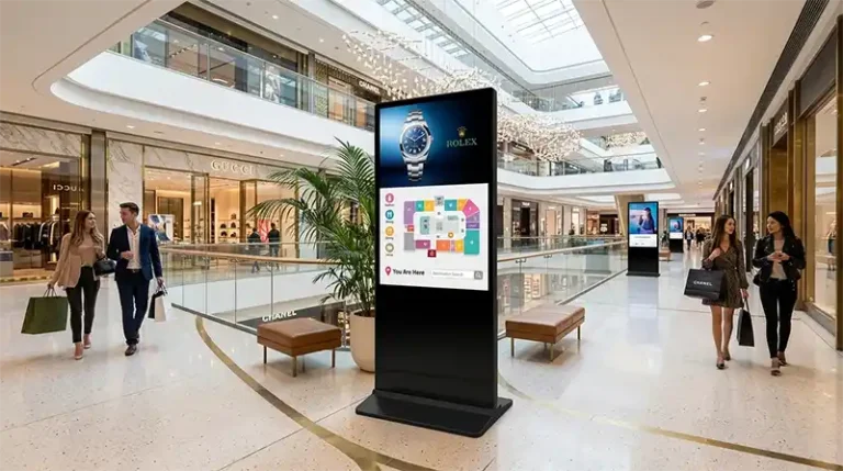 Adhaiwell floor standing digital signage for shopping malls, displaying ads and store directories, China manufacturer