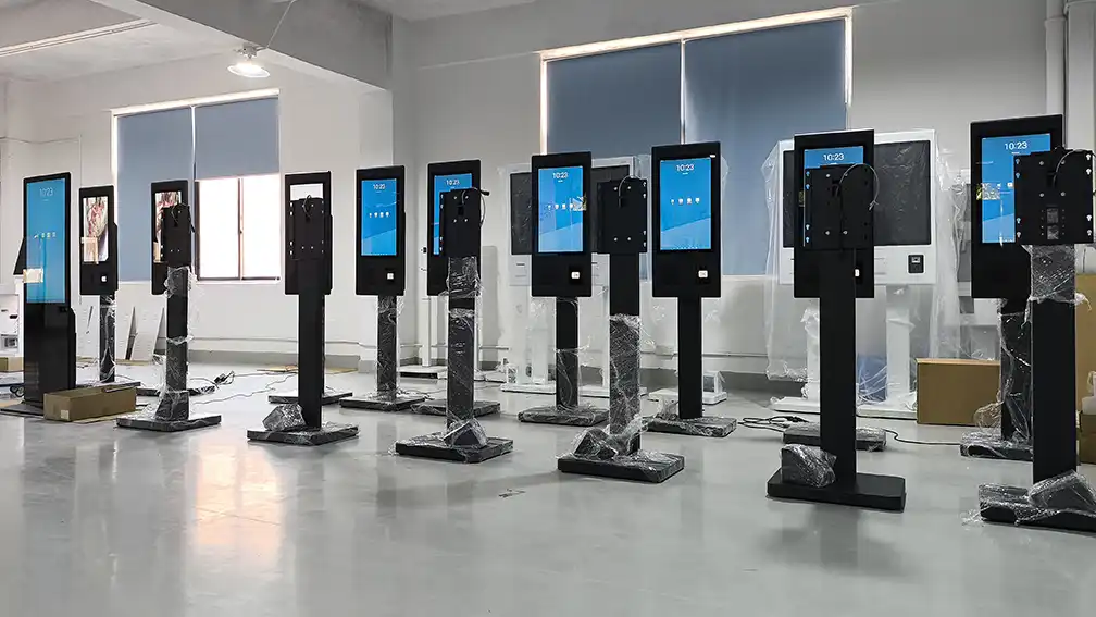 Adhaiwell Shenzhen manufacturer factory aging test line for floor self service kiosk hardware, full pre-shipment stability testing for bulk OEM wholesale integrator orders