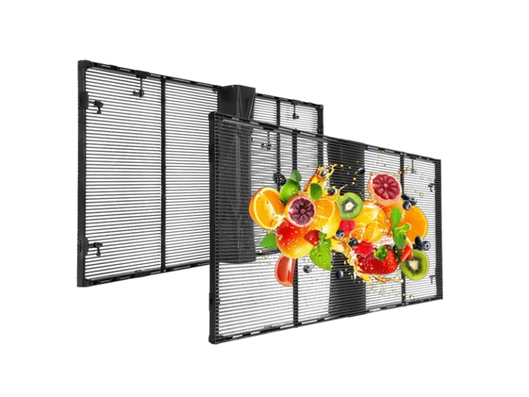 LED Display 2 lightweight transparent LED display cabinet 500x1000mm indoor glass LED screen
