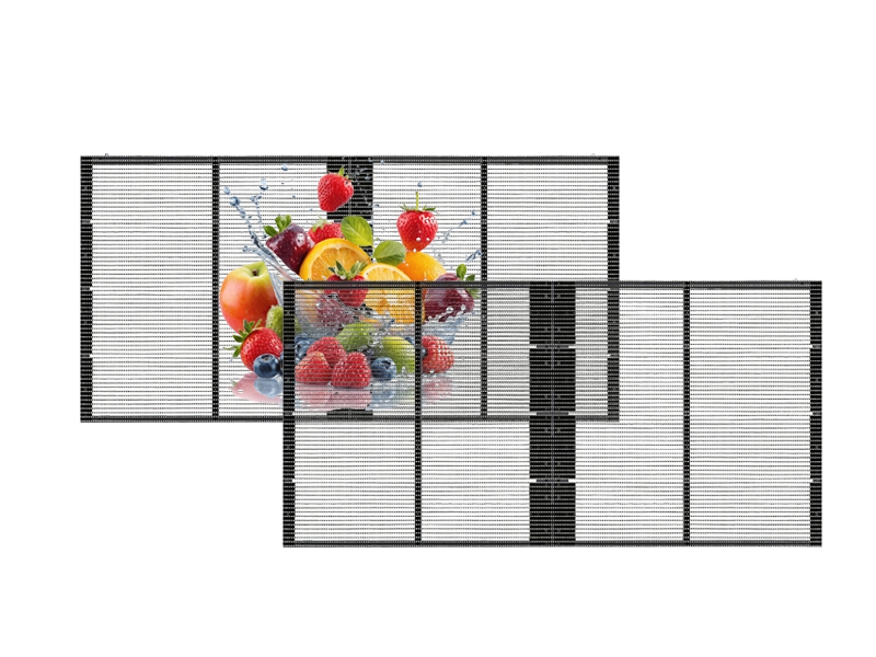 glass curtain wall transparent LED display for shopping mall and commercial building