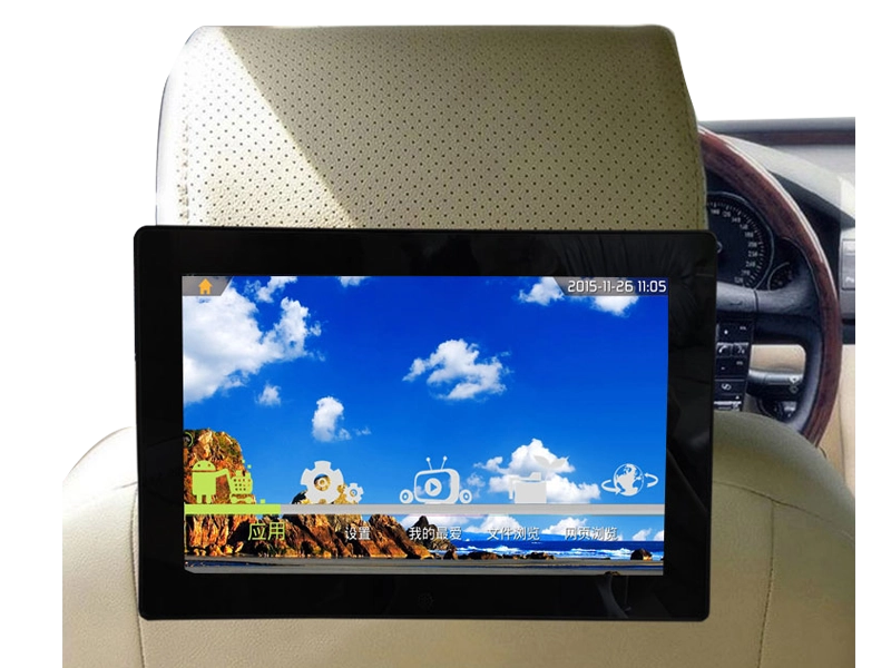 Passenger seat LCD screen for taxi advertising network with centralized control system