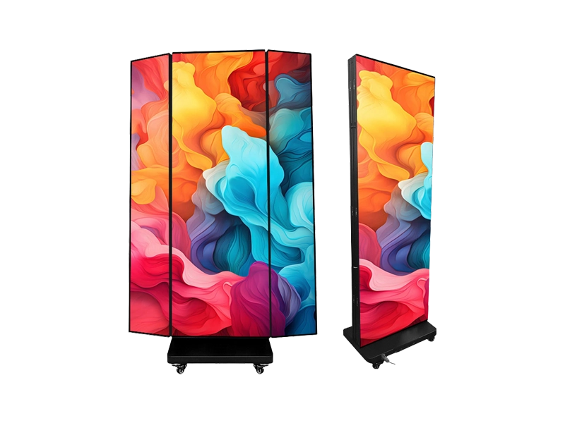 1280mm wide view panoramic Tri-fold LED poster screen fully expanded.