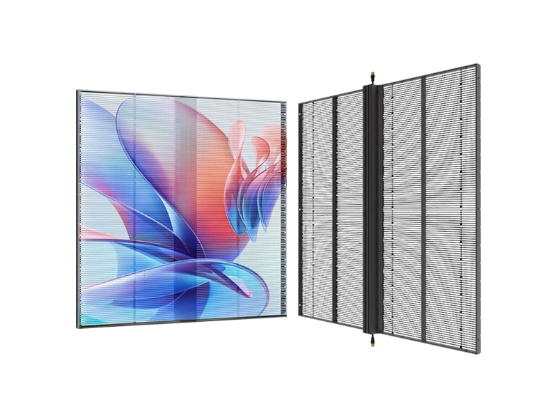 high transparency glass LED display screen with see-through visual effect