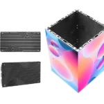 Creative 90-degree corner LED display and wave-like seamless surface using T3-PRO semicircular cabinets. LED Display Screen Manufacturer