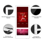 Adhaiwell elevator LCD digital signage, China manufacturer with rounded frame, tempered screen, security lock and cooling vents for elevator advertising