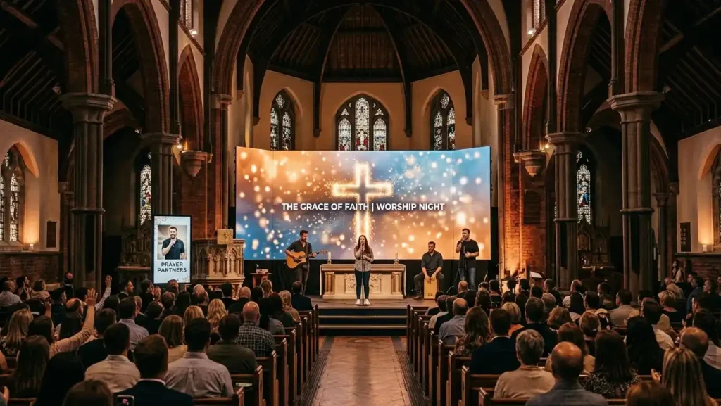 Adhaiwell LED Screen for Modern Church Worship Services | Spiritual Visual Backdrop