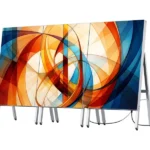 Adhaiwell multi-screen connected portable LED digital signage on wheels, linked digital A-board video wall for large retail, event and exhibition advertising