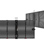 Adhaiwell outdoor rental transparent LED screen cabinet, 1000x500mm modular design with quick-lock connectors for fast installation.