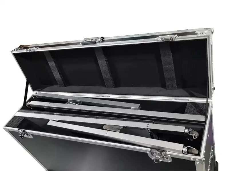 Adhaiwell heavy-duty aluminum flight case for portable LED digital signage, shockproof road case for mobile LED display rental and tour use