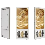 Adhaiwell split-screen elevator LCD digital signage, China manufacturer elevator advertising display with dual-screen playback for lift cabin
