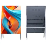 Adhaiwell Portable LED Digital Signage on Wheels, high-brightness mobile digital A-board display for retail, restaurants, sidewalk advertising and events.