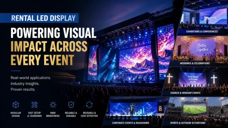 Rental LED display used in concerts, exhibitions, weddings, church events, and corporate roadshows to enhance visual impact