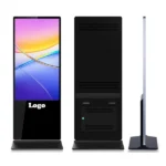 Adhaiwell Floor Standing Digital Poster Kiosk Front Back Side View, Custom Logo & OEM Available, China Manufacturer