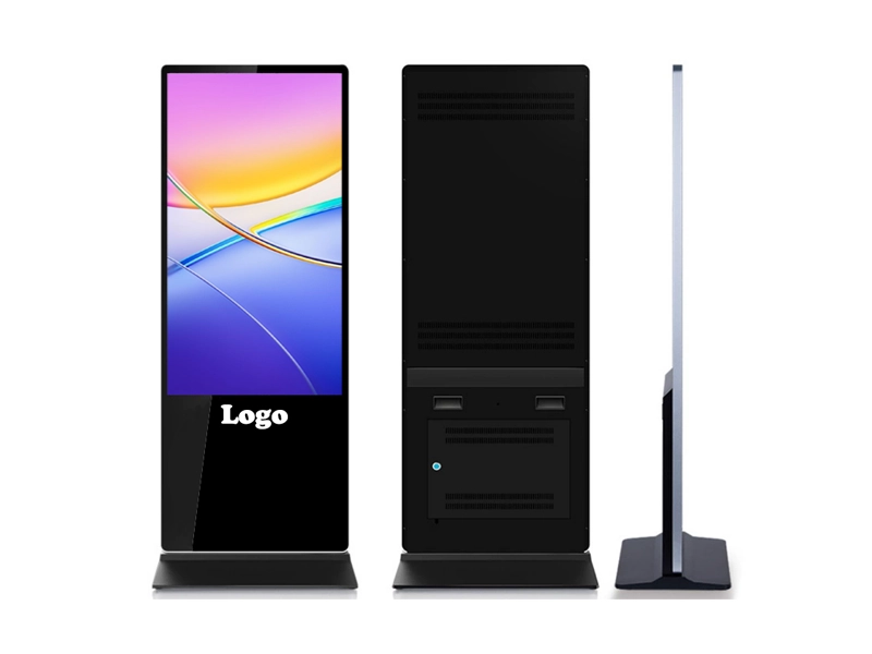 Adhaiwell Floor Standing Digital Poster Kiosk Front Back Side View, Custom Logo & OEM Available, China Manufacturer