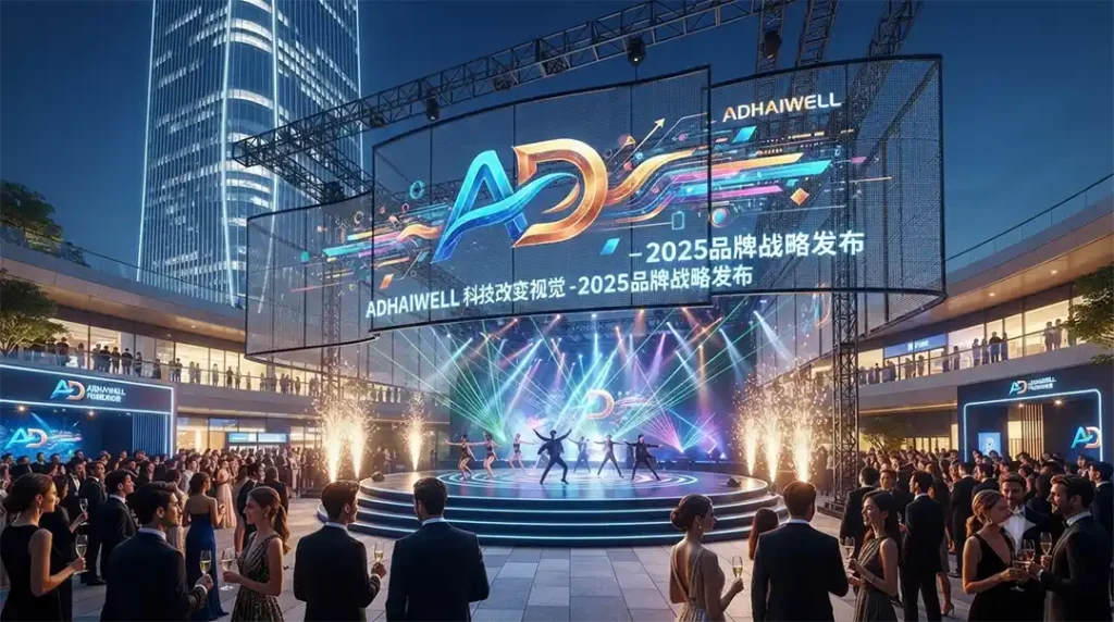 China manufacturer Adhaiwell supplies CE certified, wind resistant transparent LED walls for premium event rentals.