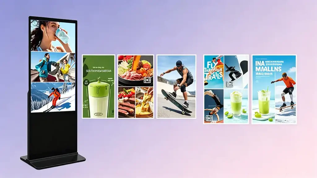 Adhaiwell floor standing digital signage, cloud management LCD advertising kiosk, China factory supplier for retail mall commercial digital advertisement display solutions