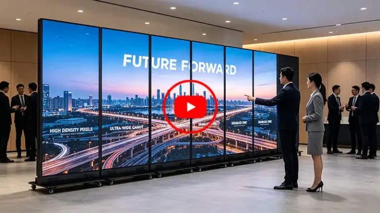 Foldable LED poster display from Adhaiwell, a China manufacturer for event, retail and rental video wall projects