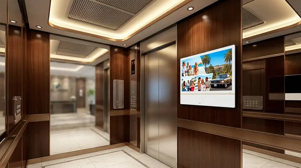 Adhaiwell commercial 21.5 inch wall mounted elevator LCD display advertising screen manufactured by China supplier