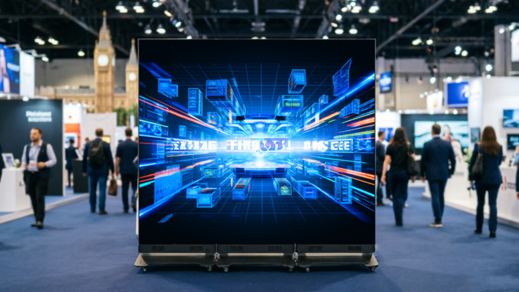Professional 3-panel LED video wall by Adhaiwell, ideal for trade shows & retail. Sourced directly from China factory, reliable supplier for bulk orders.