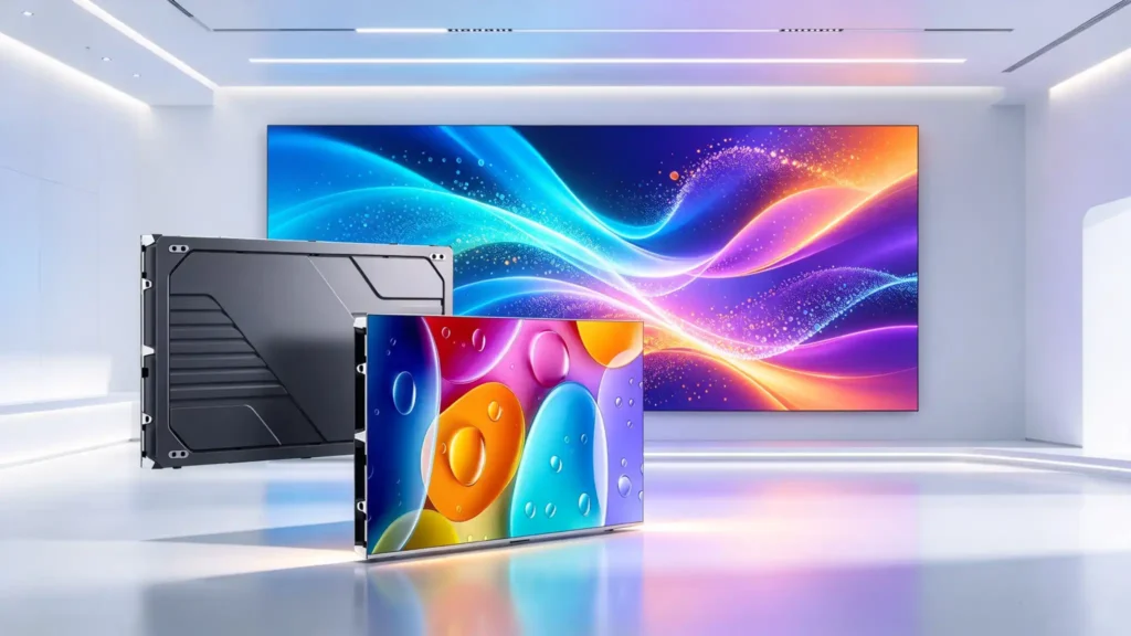 COB LED display module with die-cast aluminum cabinet, indoor fine pitch LED screen panel for conference room, exhibition hall and commercial advertising wall