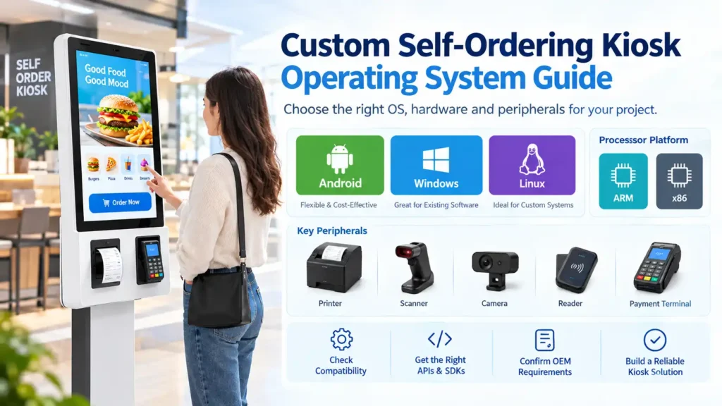 Custom Self-Ordering Kiosk Operating System & Hardware Selection Guide