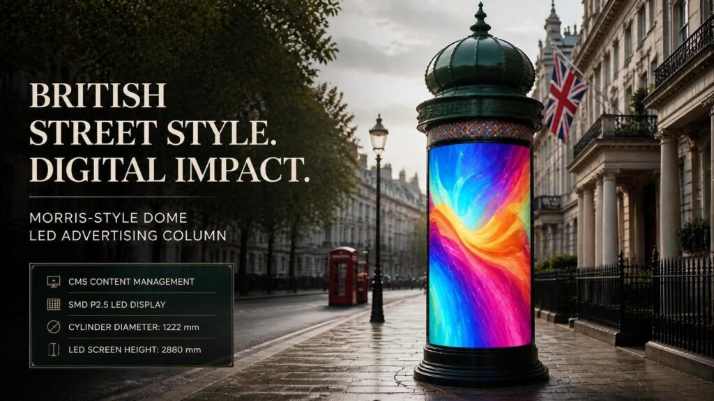P 2.5 Morris Style Dome LED Advertising Column