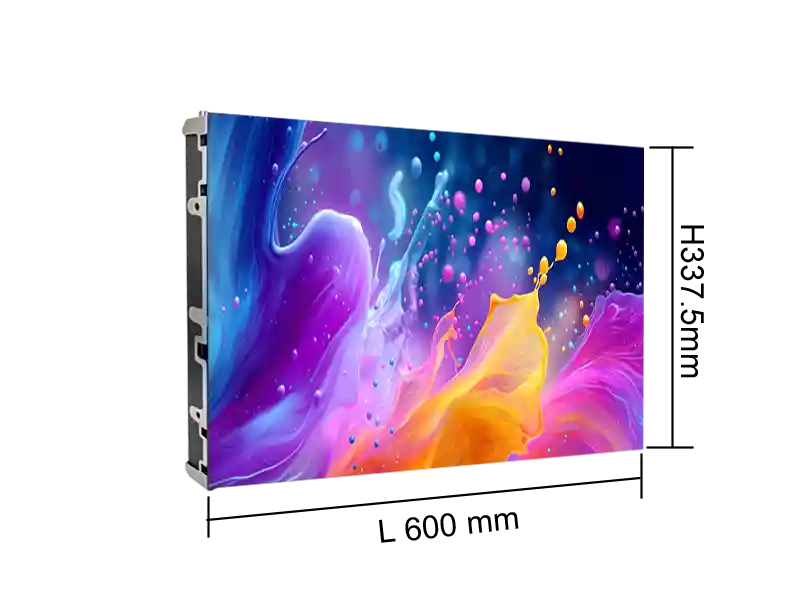 Adhaiwell indoor P0.9 & P1.25 COB LED display 16:9 die-cast aluminum cabinet measuring L 600mm by H 337.5mm for seamless video wall installation